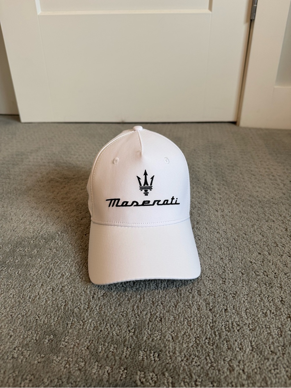 Maserati White Embroidered Baseball Cap